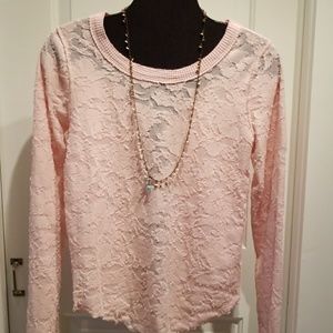 Free People pink sheer top